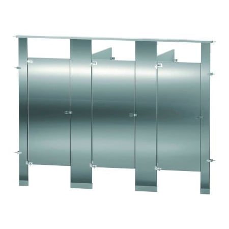 Bradley Bradley Stainless Steel 108" Wide Complete 3 Between Wall Compartments, Satin Brushed - BW33660-SS BW33660-SS
